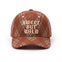 Casquette de baseball en tissu de laine à carreaux d'hiver de qualité supérieure personnalisée, 6 panneaux, avec logo brodé en relief 3D, fabricant OEM ODM