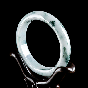 Natural Burmese <b>jade</b> with floating flowers round bracelet peace bracelet ice type <b>jade</b> bracelet wholesale <b>jade</b> jewelry for women - Product Image 5