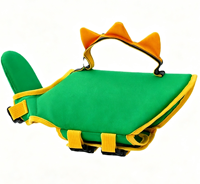Gilet de sauvetage pour chien USMILEPET, motif dinosaure mignon, en maille Oxford, réfléchissant, avec poignée réglable, pour chiens de petite et moyenne taille