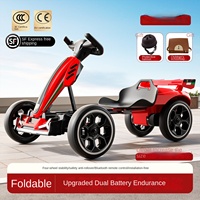 Go-Kart Eléctrico con Control Remoto para Niños de 1 a 6 Años, con Doble Tracción, Llantas EVA, Plegable, con Luces LED, Regalo Ecológico