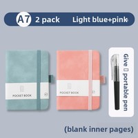 Mini carnet de poche A7 avec texture simili-peau, design simple, bloc-notes portable et carnet de mémos, cadeau avec bande élastique