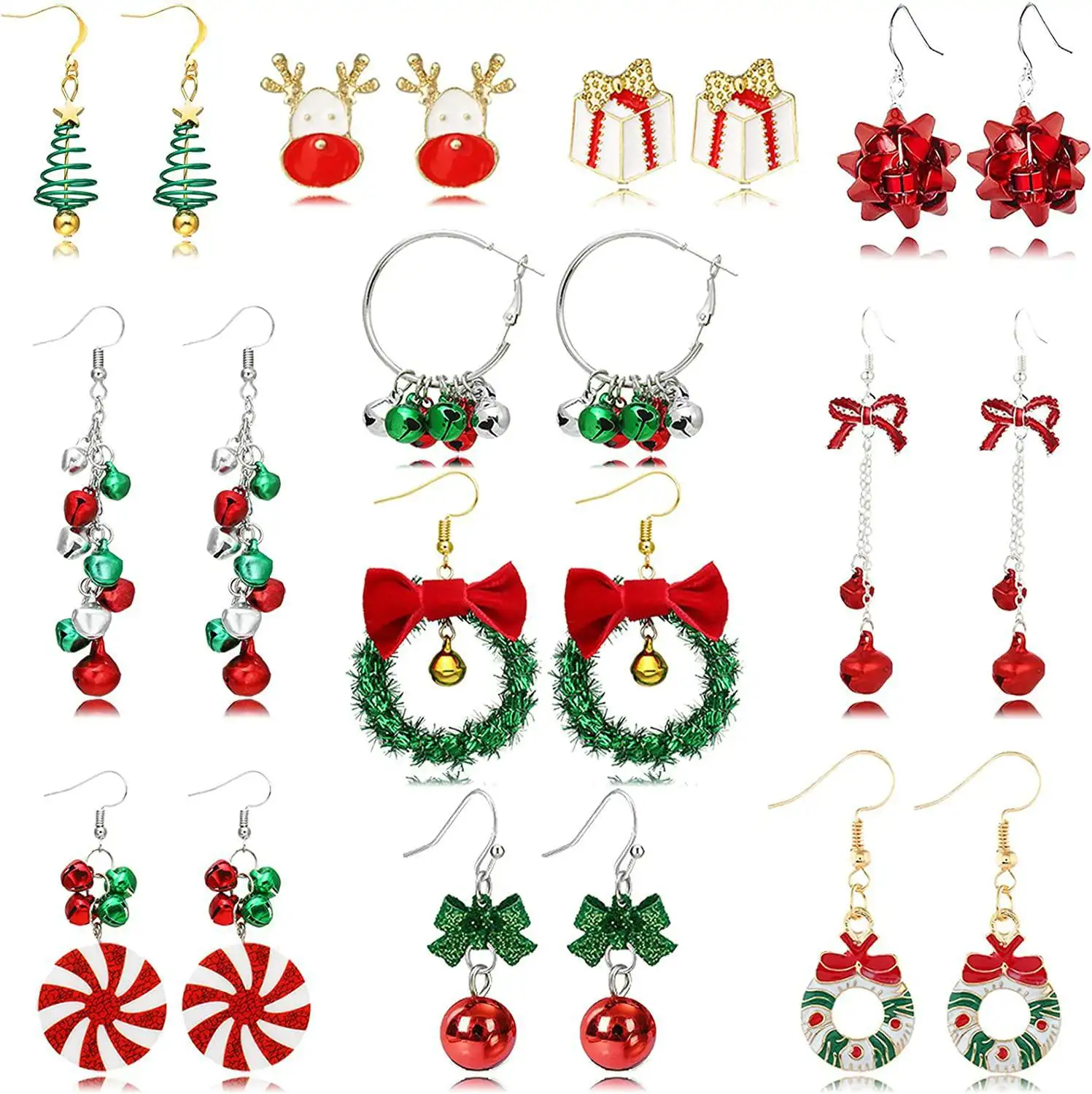 Precio Aniversario Regalo de Navidad Pendiente inicial Pendientes de Navidad Lindo Papá Noel Pendiente colgante