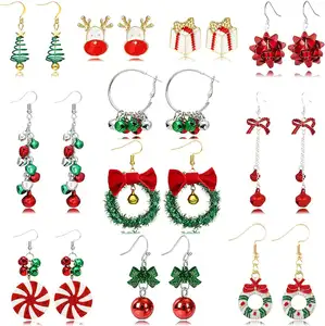 Price Anniversary Christmas Gift Initial Earring Christmas Earrings Cute Santa Claus Dangle Earring