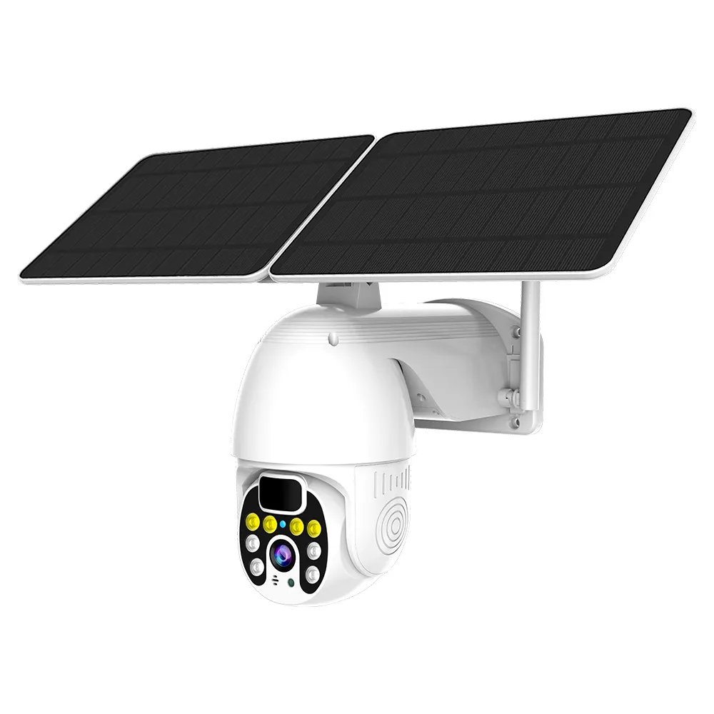 Surveillance Security Network Dome Camera Dual Multi Panels CCTV Outdoor WIFI Wireless IP 4G Solar Powered Camera With Sim Card