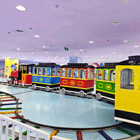 Train électrique miniature en fibre de verre pour aire de jeux intérieure, parc d'attractions