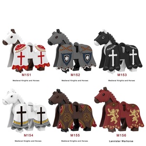 Jouets de construction pour enfants, soldats médiévaux, armure, épée, cape, bouclier, drapeau, viking, corbeau, faucon, lion, chevalier, armées militaires - Product Image 2
