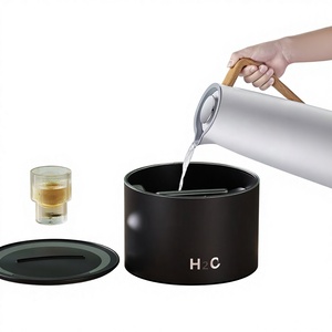 160ml Round Flame <b>Aroma</b> <b>Diffuser</b> Wood Crack Home Humidifier - Product Image 1