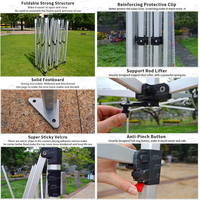 Tentes de salon FEAMONT 3x6M, hexagonales, tube en aluminium de 40 mm, structure de tente pliable portable