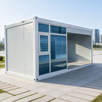 Conteneur d'expédition pliable en acier modulaire préfabriqué de 40 pieds, villa/bureau moderne à deux chambres en conteneur