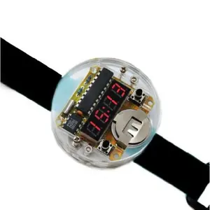 Reloj electrónico inteligente MCU DIY, Kit de reloj Digital LED con cubierta transparente, superventas