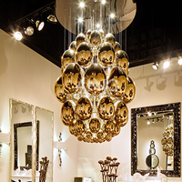ANNO Grand Lustre Suspendu Or Personnalisé Luxe Hôtel Lobby Globe Pendentif Lustre