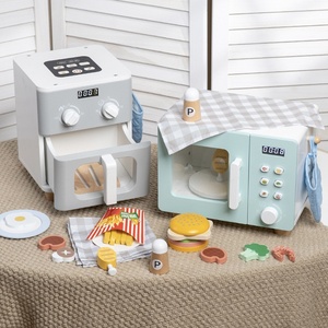 Machine à café électronique <span class=keywords><strong>en</strong></span> <span class=keywords><strong>bois</strong></span> pour enfants, four à air chaud, <span class=keywords><strong>jouet</strong></span> de <span class=keywords><strong>cuisine</strong></span> simulé, jeu d'imitation, <span class=keywords><strong>jouet</strong></span> éducatif pour les enfants de 4 à 6 ans - Product Image 4
