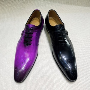 <span class=keywords><strong>Scarpe</strong></span> da <span class=keywords><strong>uomo</strong></span> fatte a mano in pelle Oxford con punta a punta <span class=keywords><strong>stringate</strong></span> formale da lavoro e da sposa per feste - Product Image 4