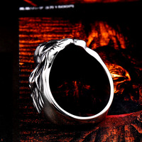 SS8-676R Acier Soldat Cadeau De Bijoux de Mode Punk En Acier Inoxydable Animal Forêt Roi Lion de Tête Hommes Anneau