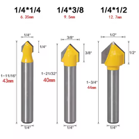 Vente chaude V Bit ACP Outils De Coupe Fresa V Groove Cutter Routeur Bit pour Aluminium Fraise