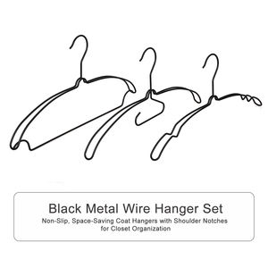 Cintres en métal noir antidérapants <span class=keywords><strong>de</strong></span> qualité supérieure, design double ligne élargi pour l'organisation du placard - Product Image 5