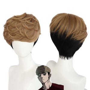 Perruque synthétique courte brune pour hommes adultes, style anime, inspirée de SangWoo, AOKG-083 - Product Image 1