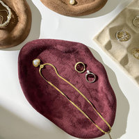 Plateau en tissu de gypse Maillard coloré, plateau à anneaux, forme ovale irrégulière, rangement pour boucles d'oreilles, magasin, présentoir à bijoux