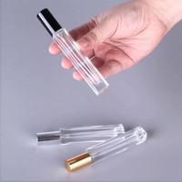 Flacons de parfum portables rectangulaires et circulaires transparents de luxe sur mesure en gros, 10 ml, contenants cosmétiques rechargeables