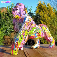 Grande statue de gorille King Kong en résine FRP artisanat statue peinte à la main décoration de magasin