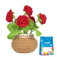 Anfänger Häkel-Blumentopf-Set DIY Topfpflanzen-Häkelset mit Garn und Häkelhaken