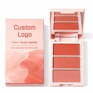 Maquillaje, Rubor en <span class=keywords><strong>Crema</strong></span>, Multi Textura, Resistente al Agua, Logotipo Personalizado, Marca Privada, OEM, ODM, Paleta de Rubores 3 en 1 - Product Image 3