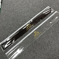 Sacs d'emballage transparents en PVC imprimés sur mesure pour extensions et mèches de cheveux, pochette zippée en plastique PVC pour cosmétiques