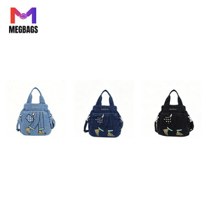Bolso de mezclilla lavada con volantes, diseño de hojas de loto, cinturón rojo y hebilla de corazón, estilo Y2K, dulce, moderno, vintage, streetwear, para uso diario y compras - Product Image 2