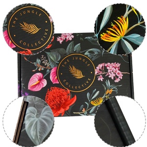 Elegant <strong>Flower</strong> Printed High Quality Corrugated Board Shipping Packaging <strong>Box</strong> Customized Prices with Embossing Matt Lamination - Product Image 5