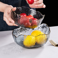 Koreaanse Stijl Milieuvriendelijke Glazen Kom Set Gesneden Binnenlandse Hamer Textuur Voor Salade Groenten Fruit