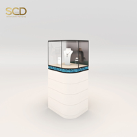 Vitrine de présentation de bijoux en bois laqué sur mesure avec éclairage LED pour mobilier de magasin de bijoux