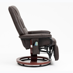 Sillón Reclinable Giratorio de Masaje Moderno y Económico, Tapizado en Microfibra con Aspecto de Cuero, Estructura Metálica, Diseño Ajustable, Respaldo Abierto y Brazos Acolchados - Product Image 2