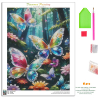 Chenistory Peinture Diamant Papillon, Tableau Mural, Peinture Diamant pour Adultes, Motif Animal, Diamants Ronds Complets, Décoration Murale Moderne