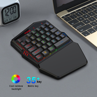 K99 Ergonomik RGB Mekanik Oyuncu Klavyesi ve Mouse Seti Tek Elle Kullanımlı Kablosuz USB Telefon Tablet İçin