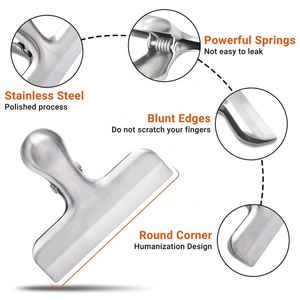 Custom LOGO Air Tight Seal Kitchen Bag Snack <b>Clips</b> Heavy Duty Stainless Steel Chip <b>Clip</b> for Food - Product Image 3