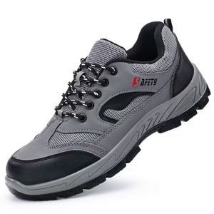 Safety <b>Shoes</b> Steel Toe Anti-Puncture Anti-Smashing Breathable <b>Men</b> Construction <b>Work</b> Grey Low-Top Front Laces - Product Image 3