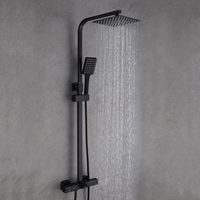 Nouvel ensemble de robinetterie de douche thermostatique en laiton avec affichage LED, jet doux, fixation murale pour appartement