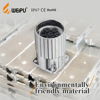 Connecteur mâle WEIPU circulaire IP67 20A 300V connecteur de câble d'alimentation à sertir à bride carrée