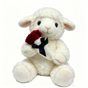 Coussin en peluche panda mignon personnalisé, rose rouge, doux, brodé 3D, anti-stress, cadeau Saint-Valentin, fausse fourrure, motif ours en relief - Product Image 2