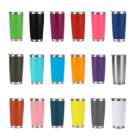 Gobelets Isothermes en Acier Inoxydable de 20 oz avec Revêtement Poudre, Tasses à Café Personnalisées, Bouteilles d'Eau Double Paroi Isolées, Vrac Vierges à Revêtir