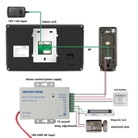 Videoportero con cable para cámara exterior impermeable con cerradura eléctrica, sistema de Control de acceso de puerta inteligente, intercomunicador de timbre de vídeo