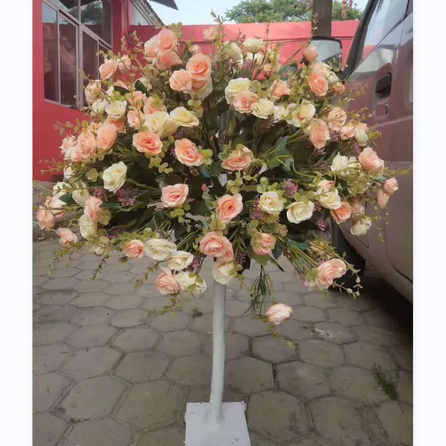 Yüksek kaliteli düğün olay masa Centerpiece çiçek yapay güller çiçek ağacı kumaş ipek çiçekler yapay çiçek çiçek ağacı s