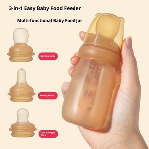 Cuchara de Silicona 3 en <span class=keywords><strong>1</strong></span> <span class=keywords><strong>para</strong></span> Bebés, Biberón con Exprimidor <span class=keywords><strong>para</strong></span> Líquidos y Papillas, Mordedor Suave <span class=keywords><strong>para</strong></span> Niños Pequeños, Venta al Por Mayor - Product Image 4