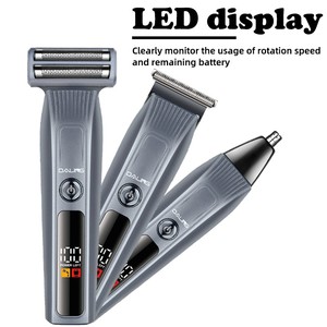 Kit de toilettage professionnel 3-en-1 DALING DL-9503 pour homme : <span class=keywords><strong>rasage</strong></span>, coupe de cheveux, tondeuse nez avec écran numérique et chargement USB - Product Image 4