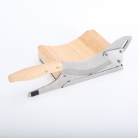 Trancheuse manuelle multifonctionnelle pour viande séchée, lame en acier inoxydable, manche en bois, pour cuisine domestique