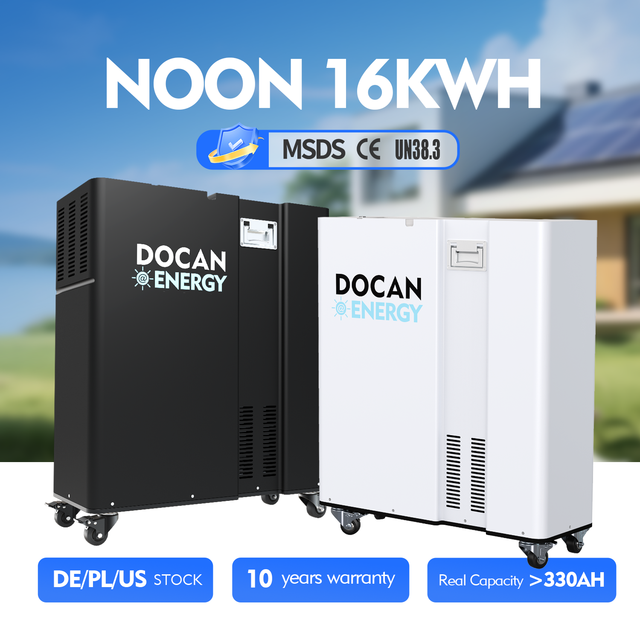 2026 NEW Docan NOON 51.2V 314Ah 16kWh Battery 330Ah Vertical Moveable Lithium Solar Power Home Storage Systems LiFePO4 Pack