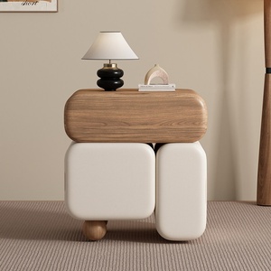 <span class=keywords><strong>Table</strong></span> <span class=keywords><strong>de</strong></span> <span class=keywords><strong>Chevet</strong></span> Moderne Créative Style Crème Luxe Léger en Bois Massif Meuble <span class=keywords><strong>de</strong></span> Rangement pour Chambre à Coucher BTBT013 - Product Image 5