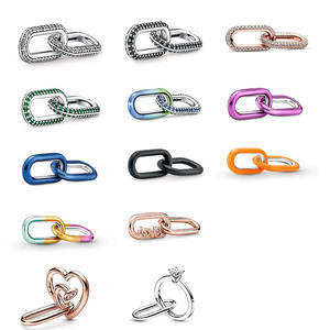 HaYa Conector Doble de Plata S925 con Forma de Corazón, Serie ME, para Accesorios de Collar, Colgantes y Cuentas Dispersas DIY - Product Image 1