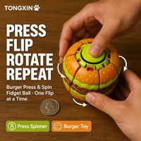 TONGXIN Kawaii Burger Press Spin Fidget Spinner con diseño de pan de sésamo y capas de repollo, estético, coleccionable para escritorio, regalo, venta al por mayor, OEM