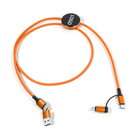 Câble de charge USB C 4 en 1 60W PD avec logo LED personnalisé OEM d'usine, câble de données OTG, certifié CE RoHS REACH GRS BSCI
